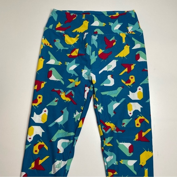 LuLaRoe Leggings OS One Size Set of 3 Blue Birds Purple Black Vine Geometric - Picture 2 of 7